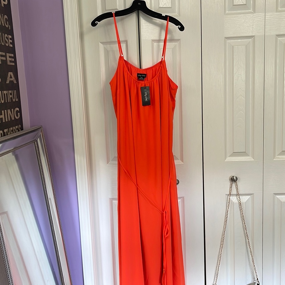 City Chic Paradise Maxi Dress in Flame